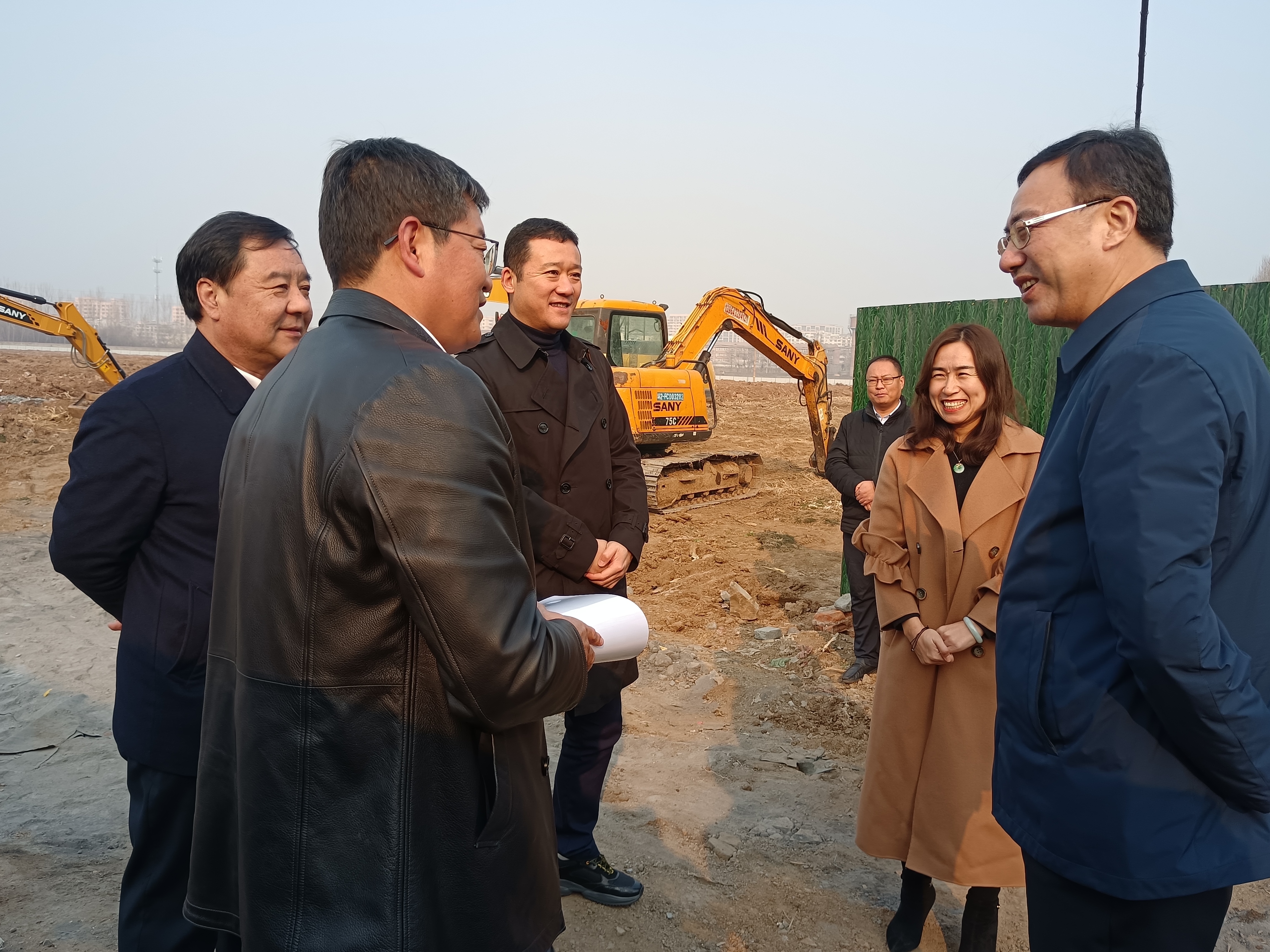 热烈欢迎周村区委沙书记视察万志达新厂区项目建设进度(图1)